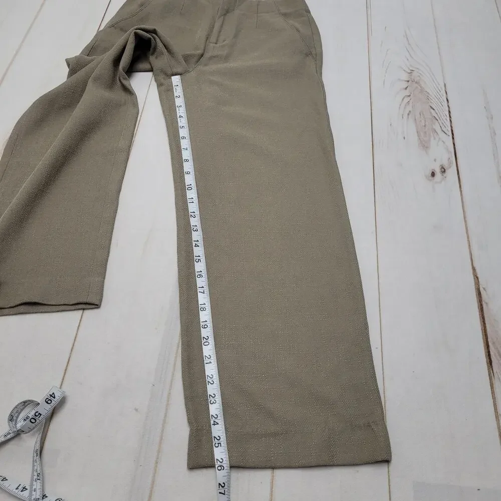 TravisMatthew high rise wide leg pleated trouser pants office core textured